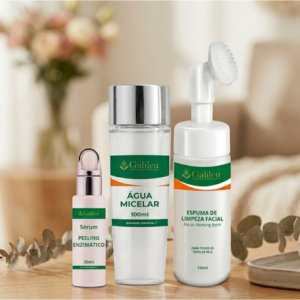 Kit Skin Care (Sérum, Água Micelar e Espuma de Limpeza) – Rotina Completa para Pele Saudável e Radiante