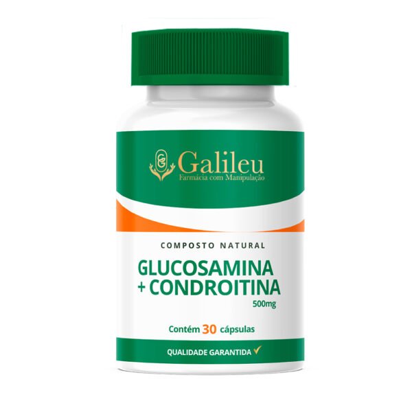 Cápsulas Glucosamina e Condroitina 500mg – 30 à 90 Caps – Saúde e Mobilidade para as Articulações