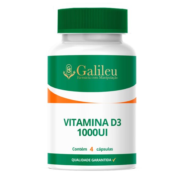 Vitamina D3 1000UI Cápsula Semanal - Suporte Essencial para a Saúde e Bem-Estar - C/ 4,8,12 Caps