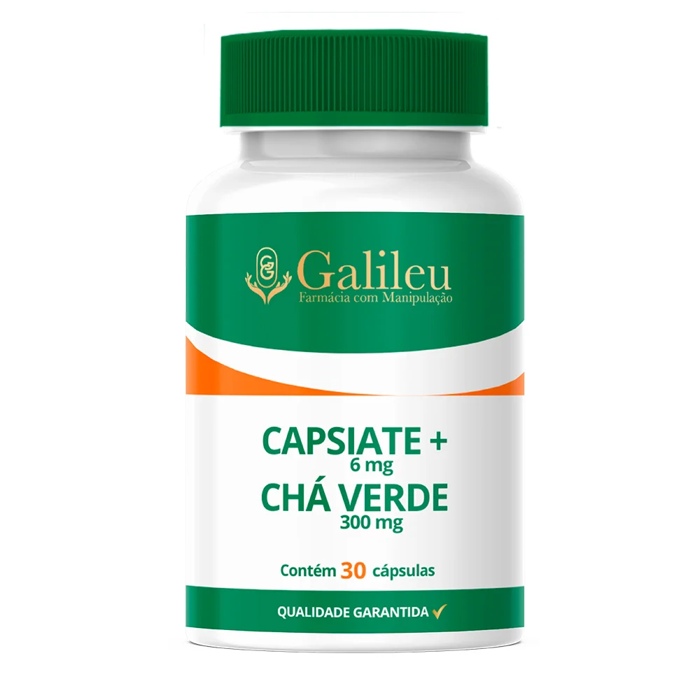 Capsiate 6mg com Chá Verde 300mg - Suplemento Natural para Energia e Metabolismo - C/ 30,60,90 Cápsulas