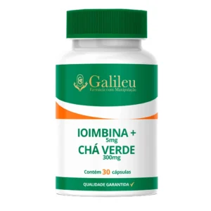 Cápsulas Ioimbina 5mg com Chá Verde 300mg – Potencialize Seu Metabolismo e Saúde - C/ 30,60,90 Cápsulas
