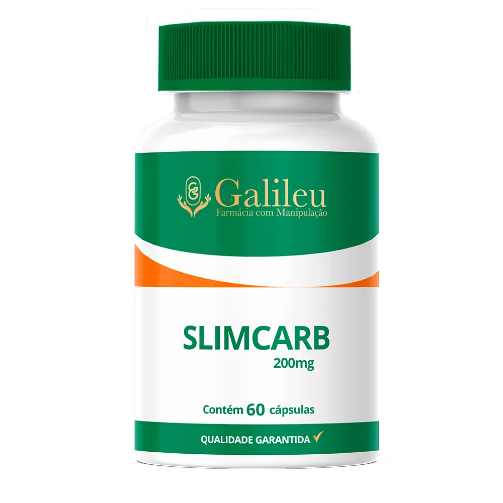 Cápsulas SlimCarb 200MG - Redutor de Medidas e Controle de Carboidratos - 60,120,180 Caps