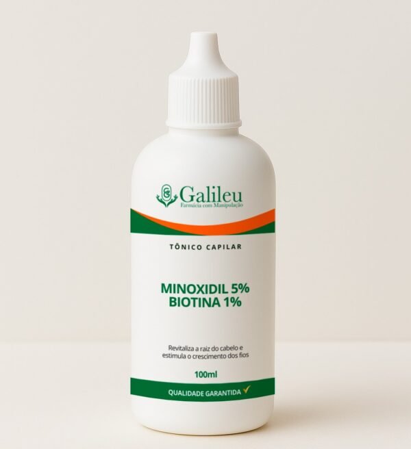 Minoxidil com Biotina – Loção Tônica Capilar para Fortalecimento e Crescimento dos Fios - 100ml