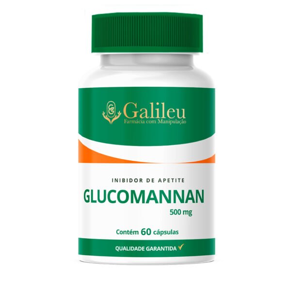 Cápsulas de Glucomannan 500mg – Inibidor de Apetite Natural - 60,120,180 Caps