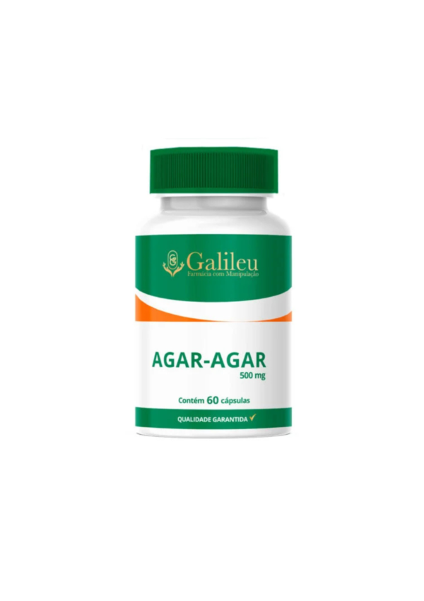 Cápsulas de ágar-ágar 500mg suplemento alimentar frasco