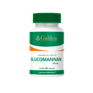Cápsulas de glucomannan 500mg suplemento alimentar frasco