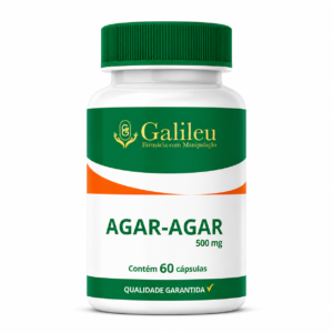 Cápsulas de Ágar-Ágar 500mg – Fibra Natural para Saciedade, Saúde Intestinal e Bem-Estar - 60,120,180 Caps