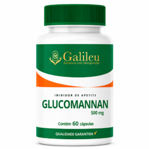 Cápsulas de Glucomannan 500mg – Inibidor de Apetite Natural - 60,120,180 Caps