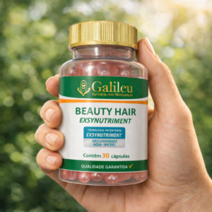 Beauty Hair com Exsynutriment cápsulas suplemento para cabelo pele e unhas frasco