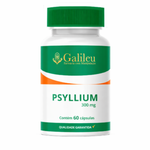 Cápsulas de psyllium 300mg suplemento alimentar frasco 60 cápsulas