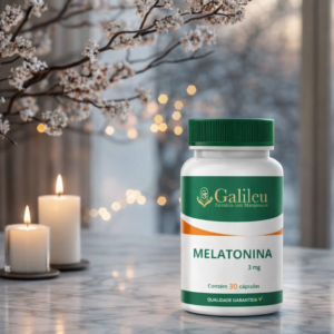 “Cápsulas de melatonina 3mg suplemento para sono frasco