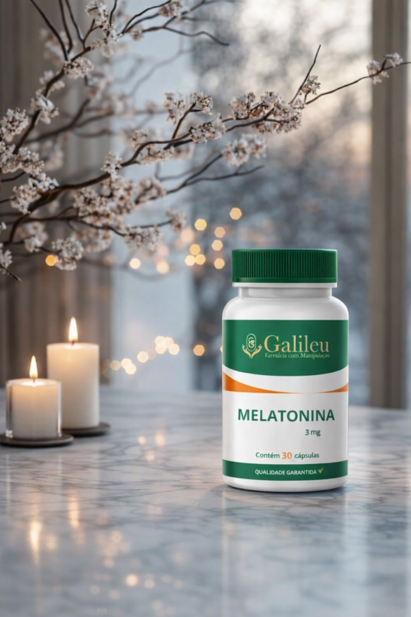 “Cápsulas de melatonina 3mg suplemento para sono frasco